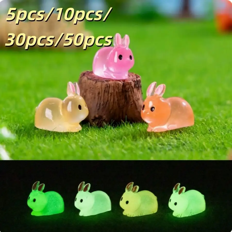 5pcs 10pcs 30pcs 50pcs Night Light Fat Rabbit, Night Light Rabbit Ornament, 3D DIY Decoration Accessories Mini Small Ornament