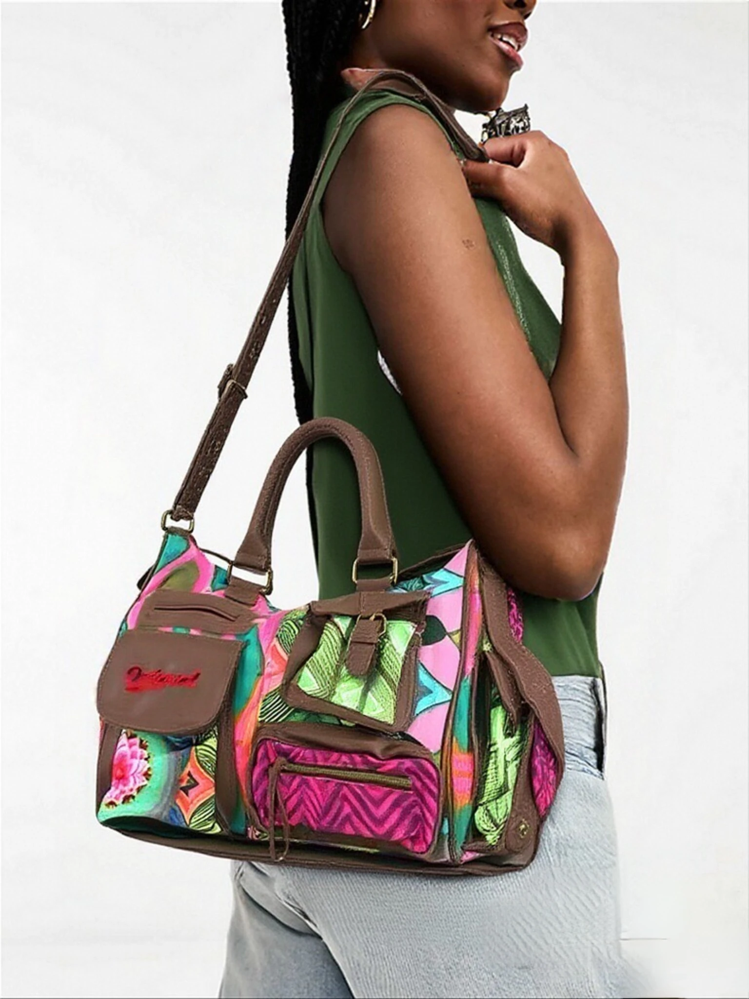 European, American, Spanish original single ethnic style embroidered shoulder bag crossbody bag large capacity canvas retro