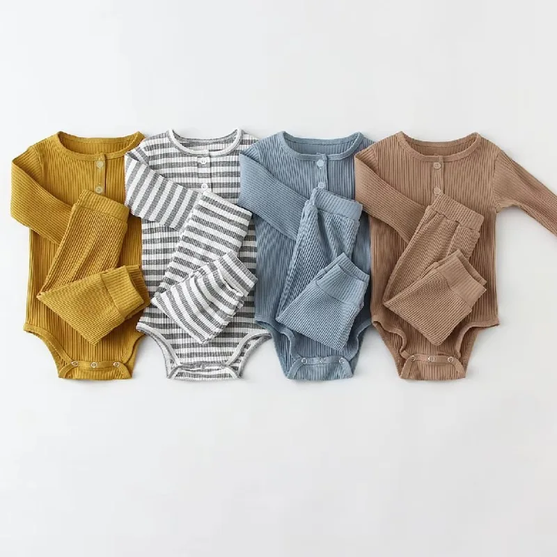 Baby Boy Suits for Spring Summer Cotton Infant Homewear Bodysuit + Pants Newborn Boy Clothes Set
