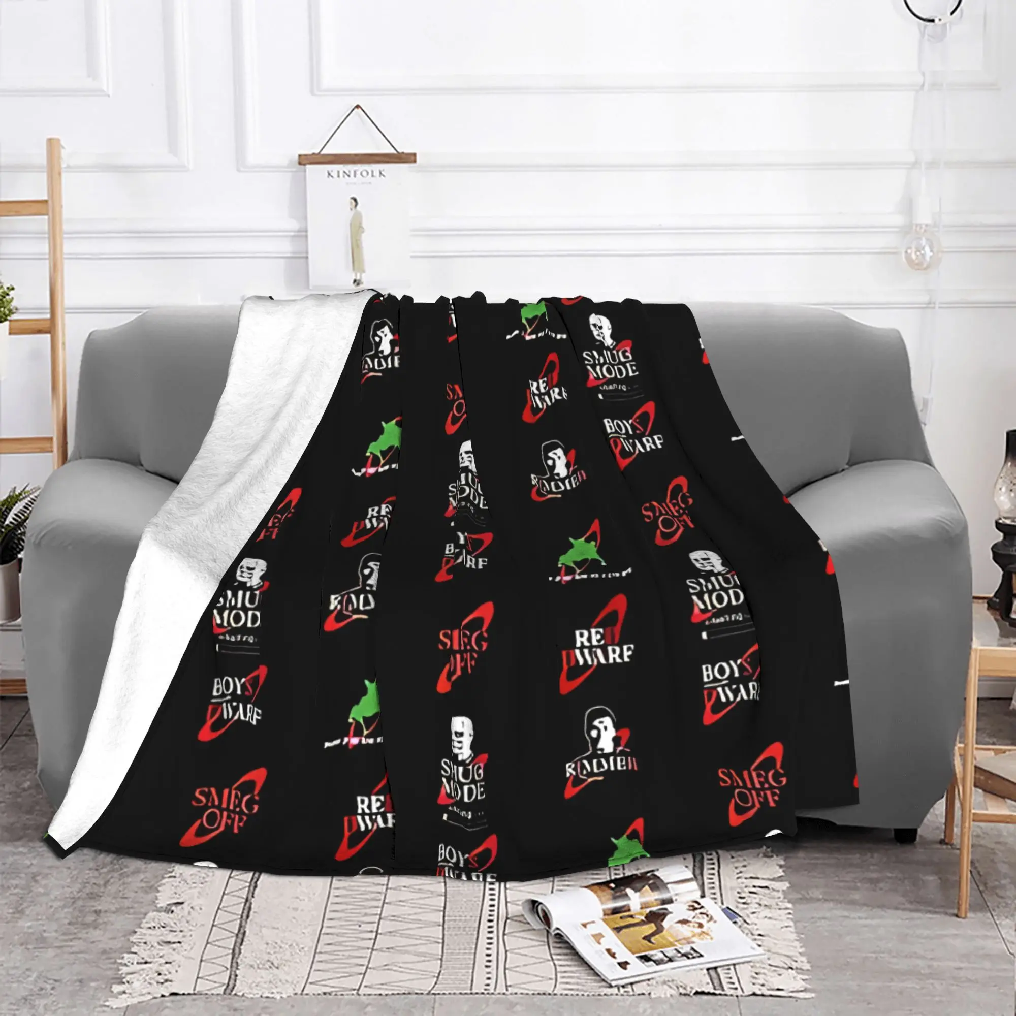 1PC home Cute Room Decor Sci Fi  Pack Alpha Blanket Throw Blanket Red Dwarf Novelty Warm Blanket All Season