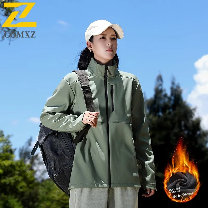 New Winter Softshell Jacket Men 2025 Windproof Waterproof Fleece Lined Parka Outdoor Hiking Camping Thermal Cold Padding Coat