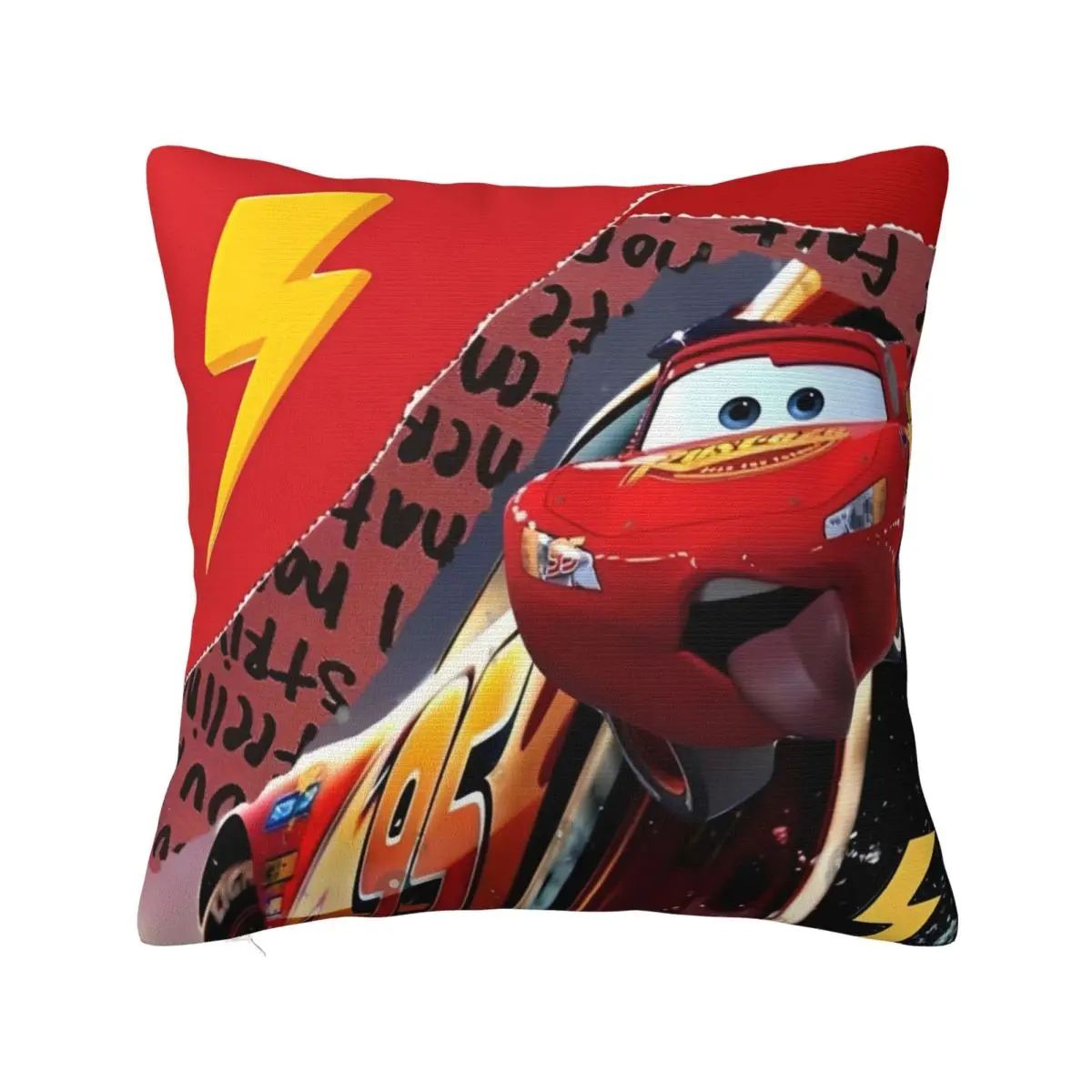 

Cars Lightning McQueen Pillowcase Soft Polyester Cushion Cover Decor Life Is A Highway Pillow Case Cover Seater 45*45cm