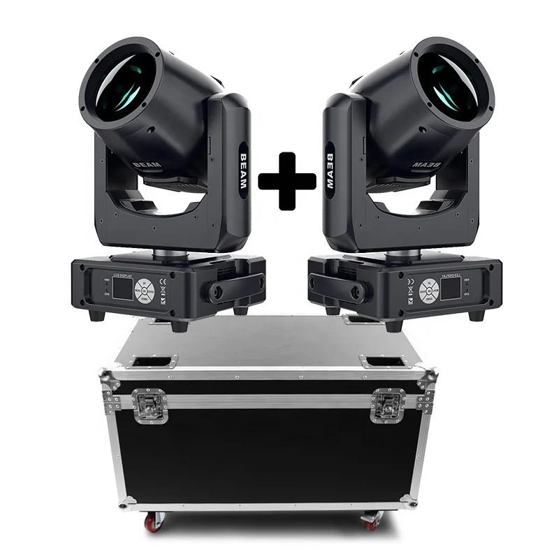 2pcs/lot Flight Case Mini 230W Beam Moving Head 7R Sharpy DMX Professional Beam Moving Head 48Prism Projector Lighting Disco