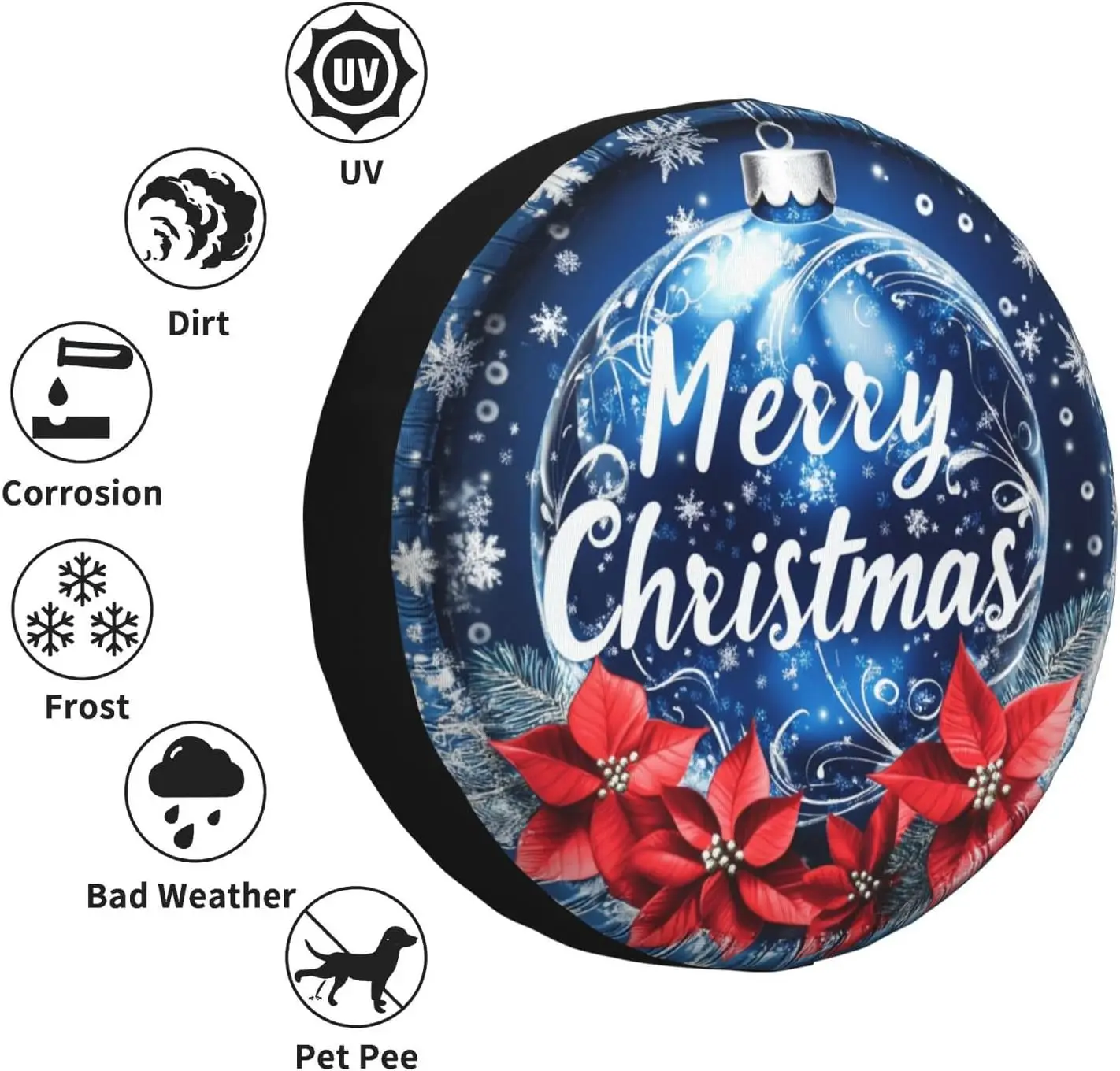 Copri ruota di scorta natalizio Buon Natale Capodanno Protezioni per ruote decorative universali resistenti alle intemperie Copri pneumatici per camper