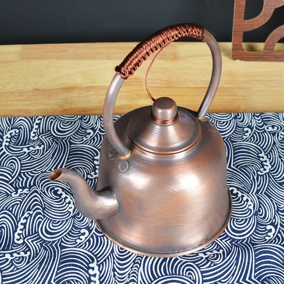 1.5L Pure Copper Teapot Thickened Red Copper Brass Boiling Kettle Anti-Scald Milk Tea Pot Vintage Copper Tea Set For Home