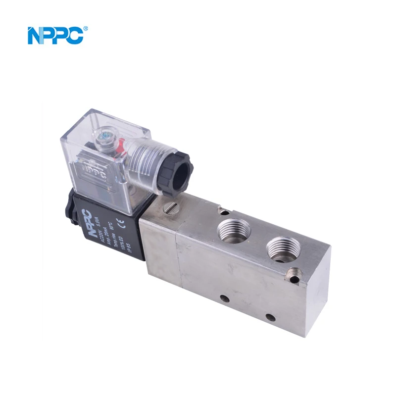 SSV521-08 5/2 pipe mounting type  solenoid valve stainless steel  coil voltage  DC24V AC24V AC220V  single head  G1/4 NPPC Brand