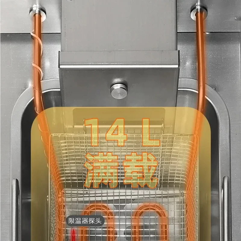 3.5KW/4.5KW Automatic Lift-and-Lower Fryer, Countertop Electric Fryer for Chicken and French Fries, Automatic Smart Countertop E