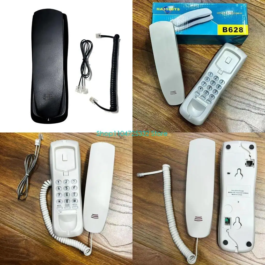 P5EA Landline Telephone Corded Phone Wall Mountable Telephone Mini Size Landline