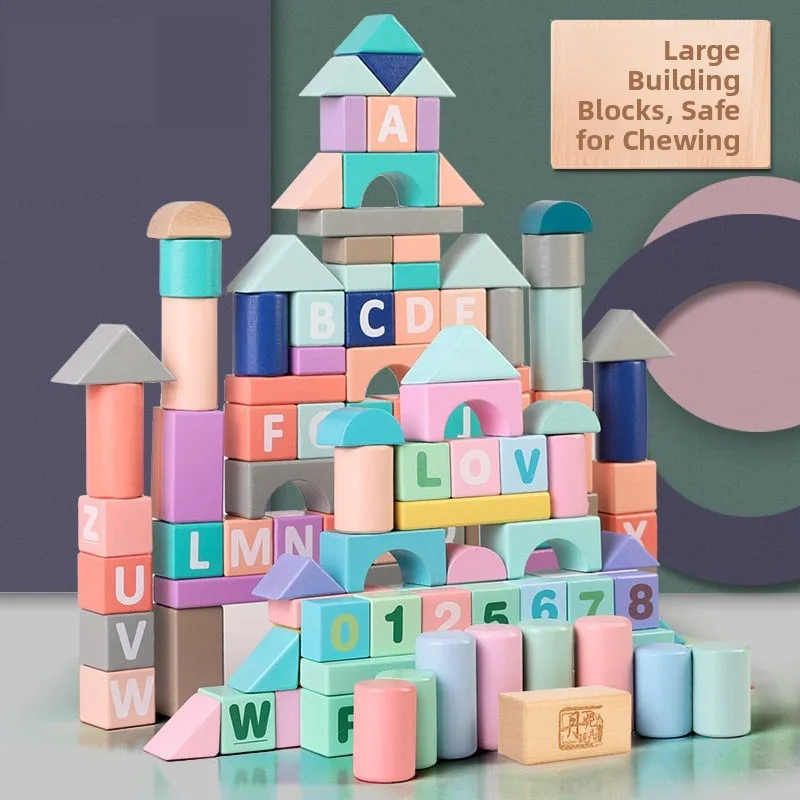 

Wooden Building Blocks Toys for Infants 0 to 3 Years Old Boys Girls Assembly Intelligence Development Puzzles Tabletop Toys
