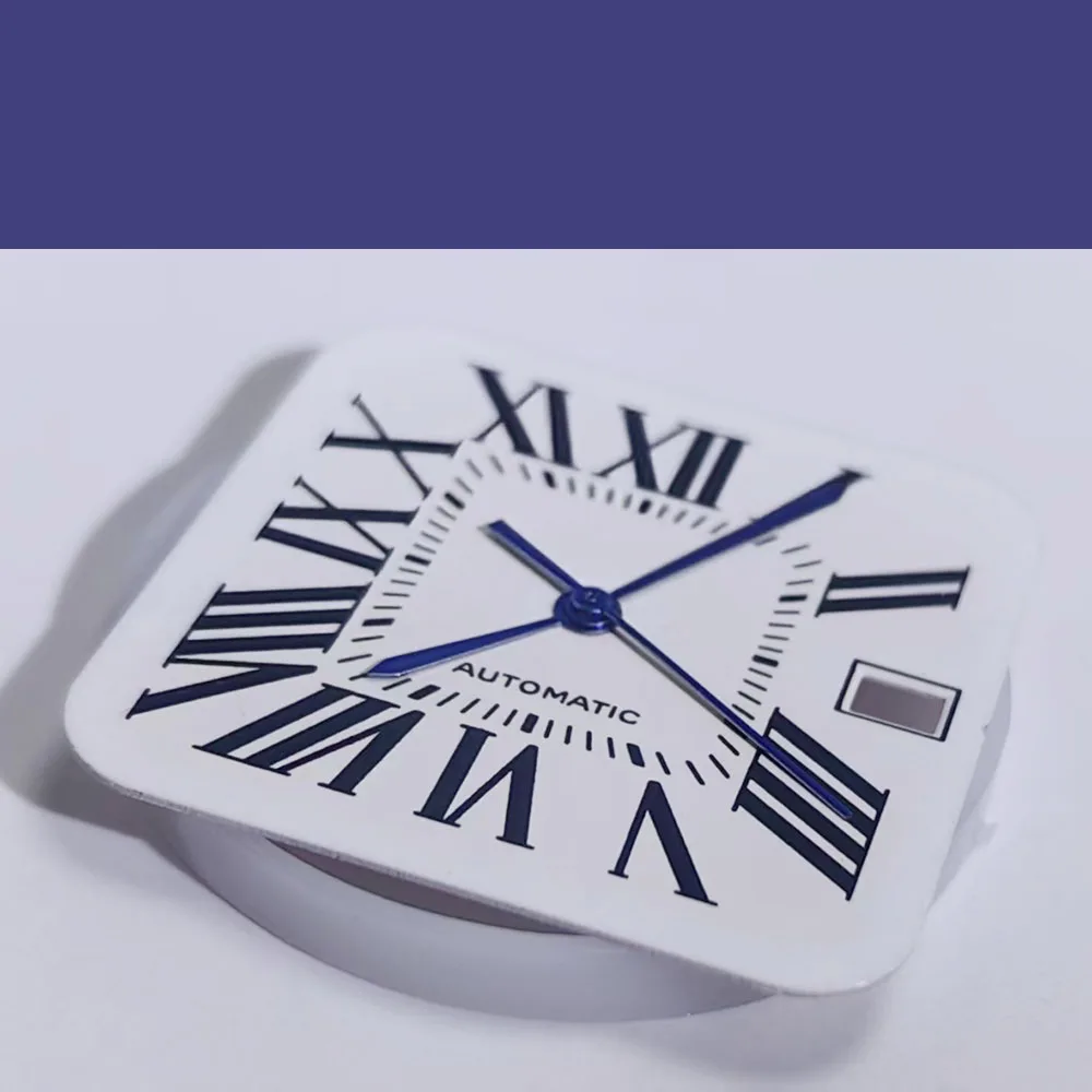 27 مللي متر مربع الروماني الهاتفي مع الأيدي الزرقاء ل NH34 NH35 الحركة التلقائية ل 3 ساعة الطلب تعديل الملحقات