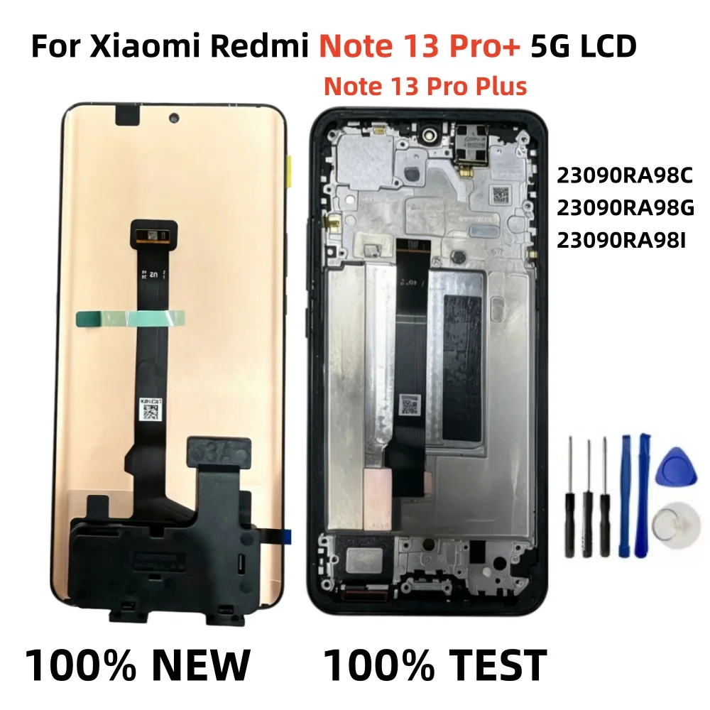 OLED /TFT For Xiaomi Redmi Note 13 Pro+ 5G Lcd Display Touch Screen Digitizer Assembly For Redmi Note 13 Pro Plus 5 23090RA98C