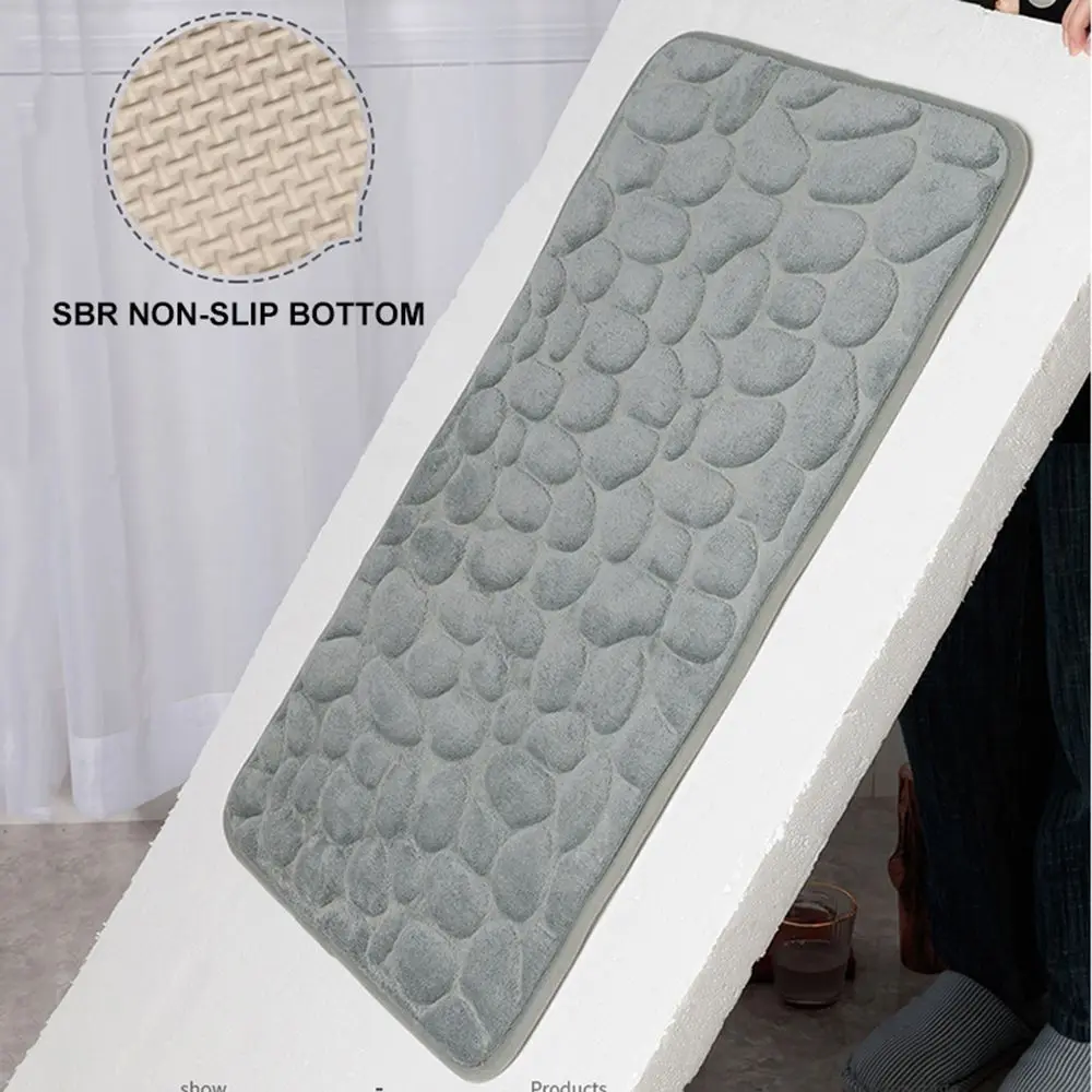 Cobblestone Embossed Bath Mat Non-slip Carpets Water Absorption Washable Bathtub Floor Rug Shower Doormat Bathroom Decor