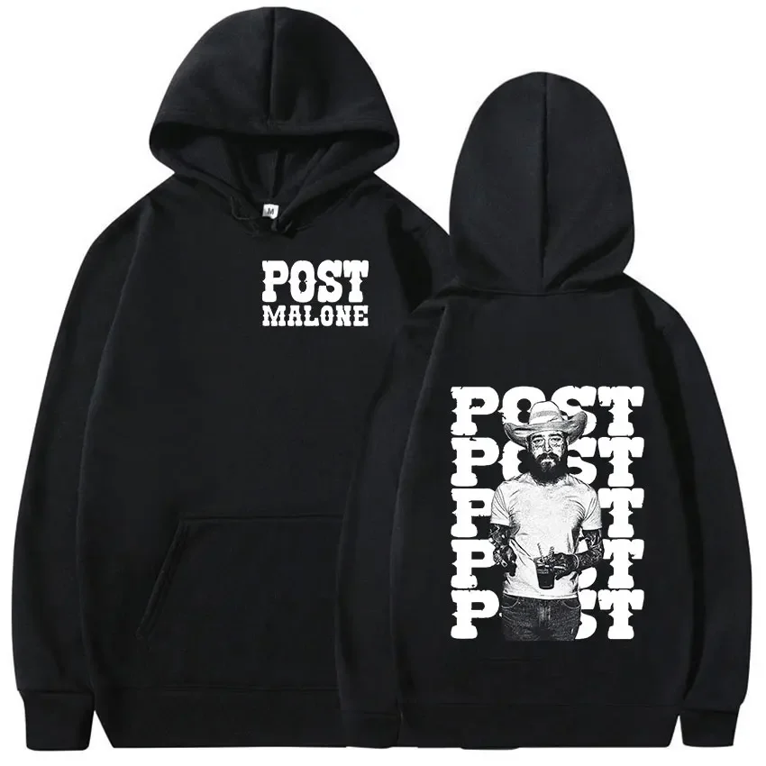 Herfst/Winter Men'sP-PostsM-MalonesRapper Hoodie Print Retro Hip Hoodie Fashion Casual Heren Sweatshirt Losse Comfortabele Hoodie