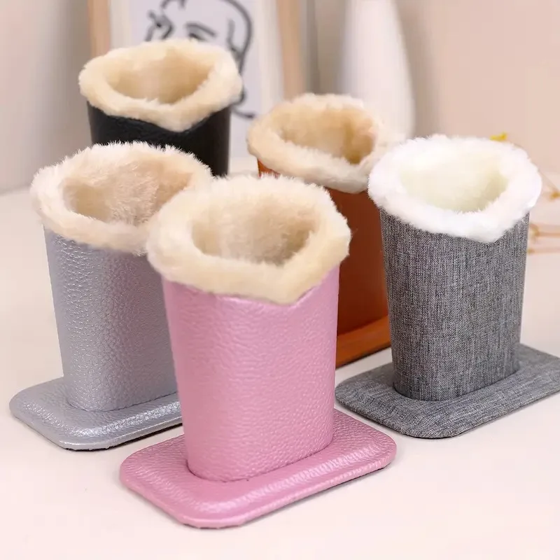 Pen Holder Stand Warm Glasses Display Stand Plush Eyeglass Holder Cute Desktop Pen Organizer For Study Office Home
