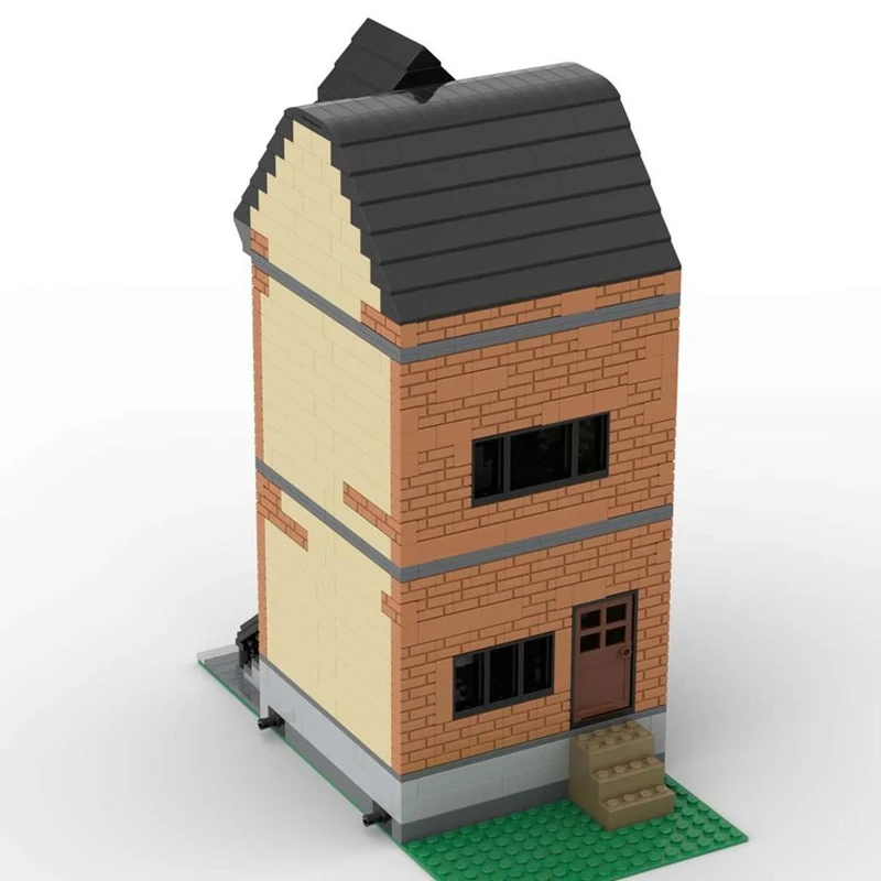 1047 Uds. Casa Modular de piedra marrón Popular nuevos bloques de construcción DIY calles urbanas Villas de piedra marrón regalos de vacaciones para niños MOC- 162599