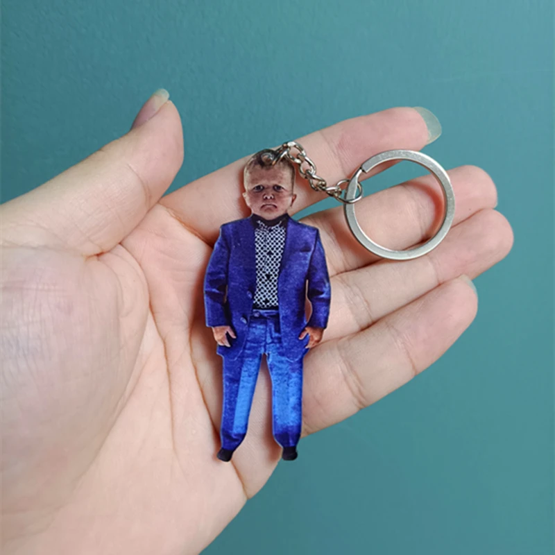 Funny Cute Hasbulla Magomedov Fighting Meme Acrylic Keychain Mini Khabib Hasby Figure Auto Car Key Holder Bag Decoration