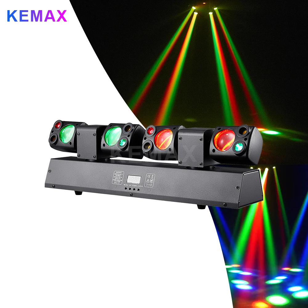 

80W Moving Head Lights Remote Control RGBW DMX512 Dual-Head Disco LED Beam Party DJ Equipment Stage Lighting For Club Xmas Event