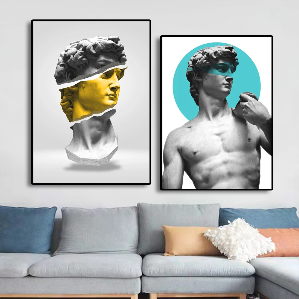 

David Statue Poster Classic Art Paintings Living Room Home Decor David Michelangelo Sculpture Canvas Prints Minimalist Wall Art