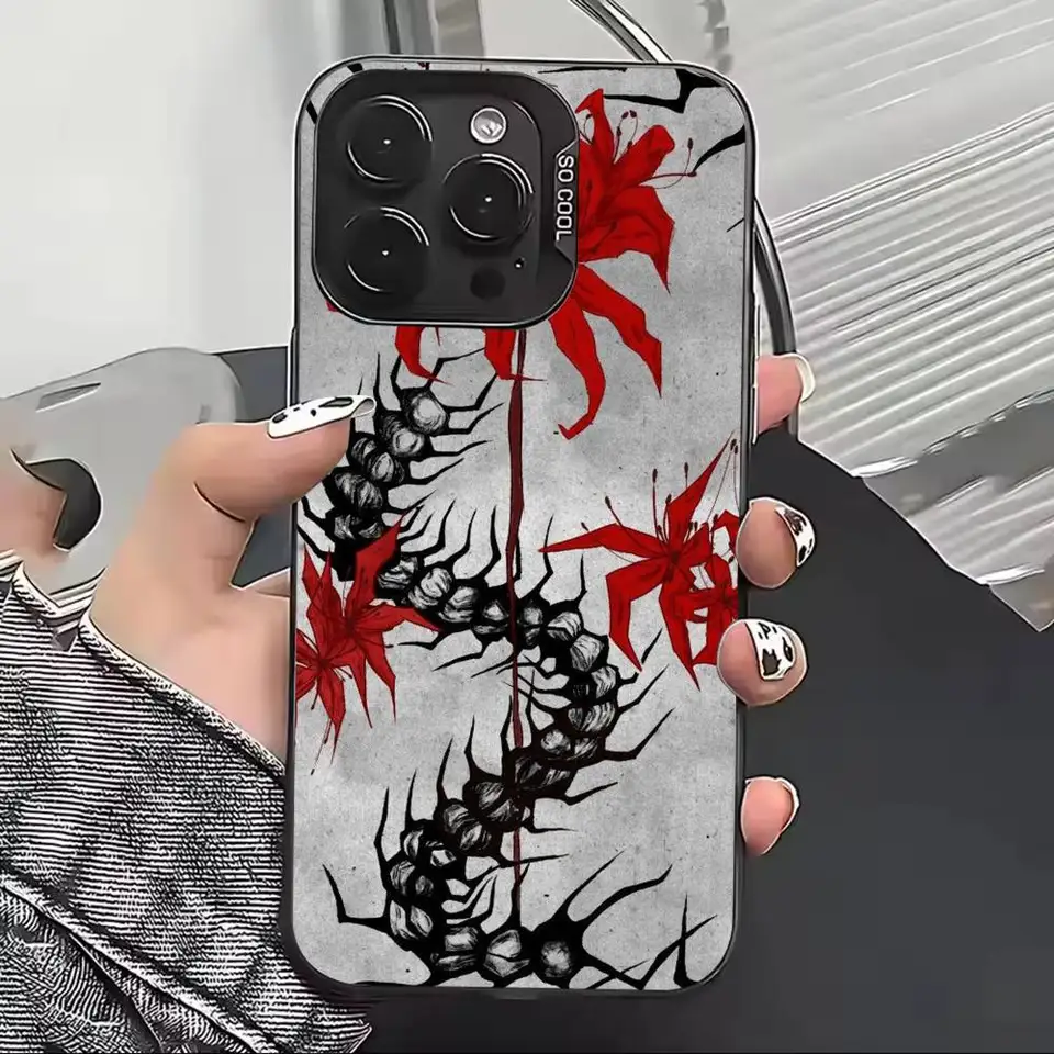 Funda de Teléfono Tokyo G-Ghoul 12Red s-spider lily-y para iPhone 17,16,15,14,13,12,11Plus,Pro Max,XS, Interior Plateado 3