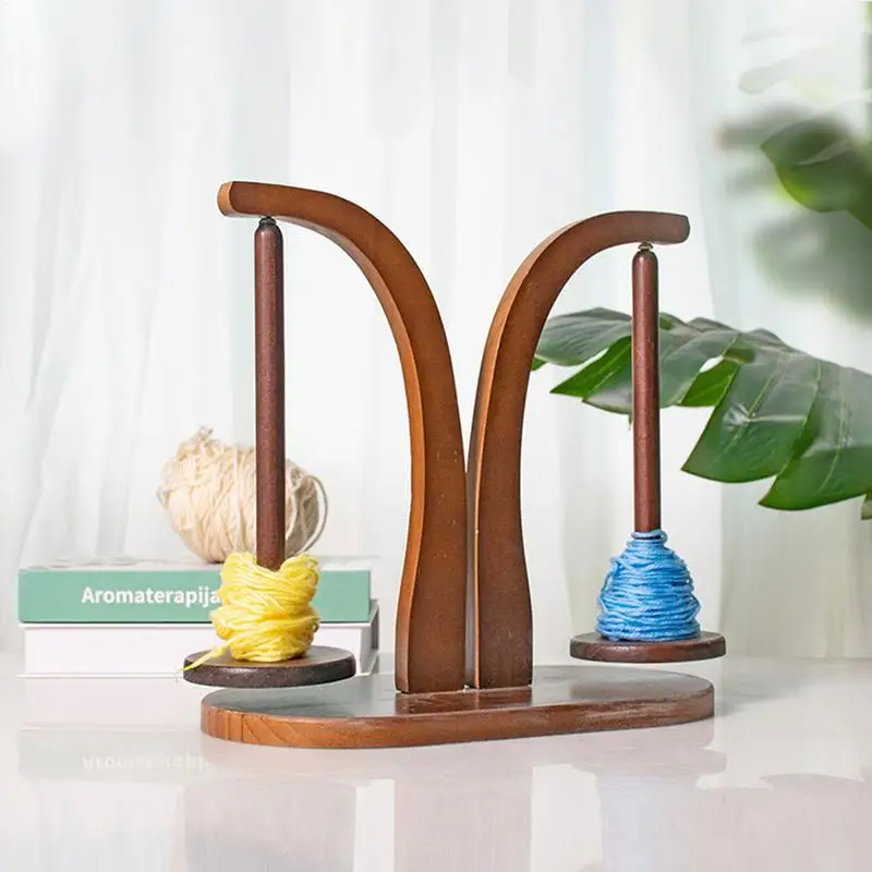 Yarn Ball Holder For Knitting Rotating Magnetic Wooden Yarn Stand Space Saving Yarn Spinner With 320g Bearing Load Lightweight