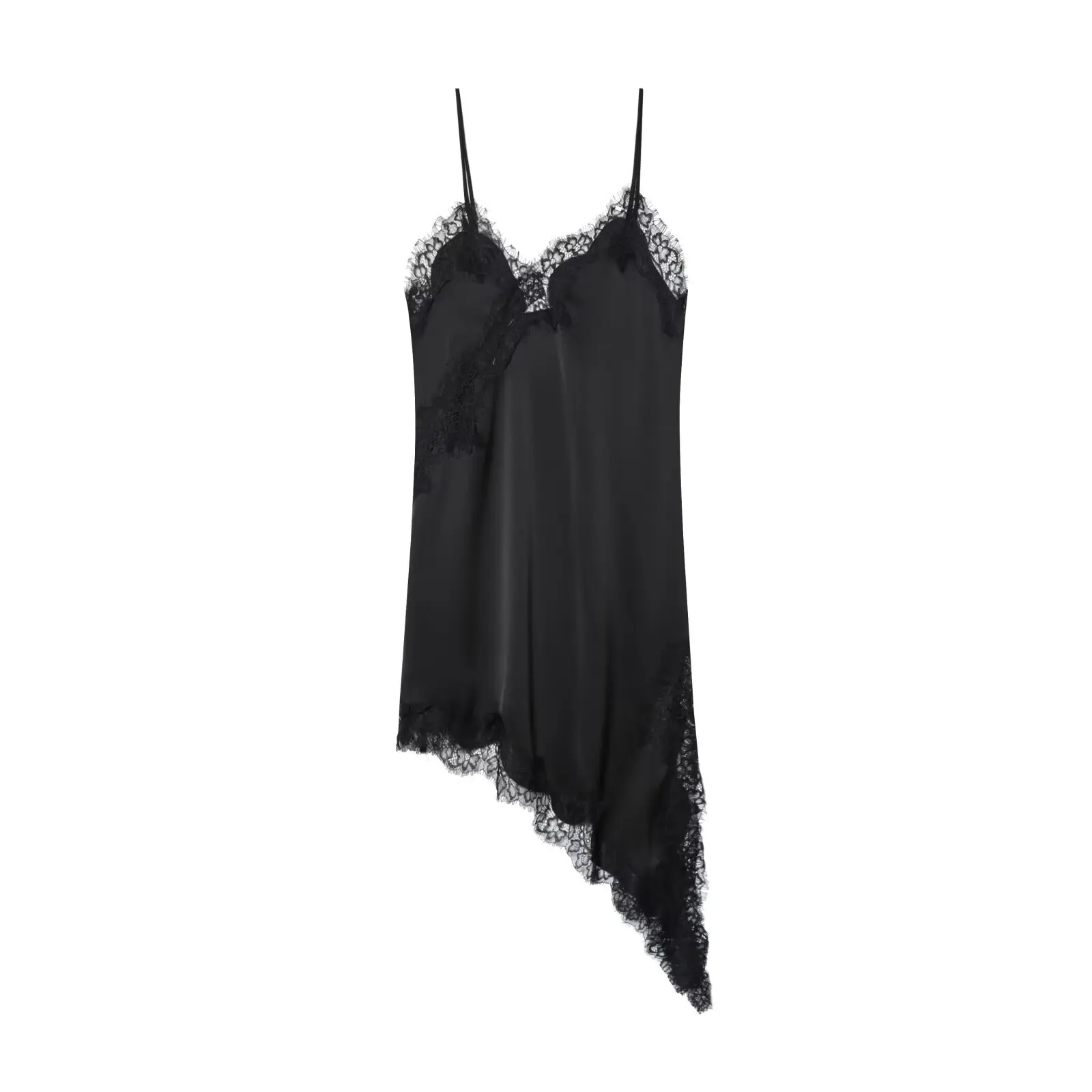 2026 Asymmetric Lace Top Female Sexy Slip Backless Tops Summer Camisole Sleeveless Tank Tops