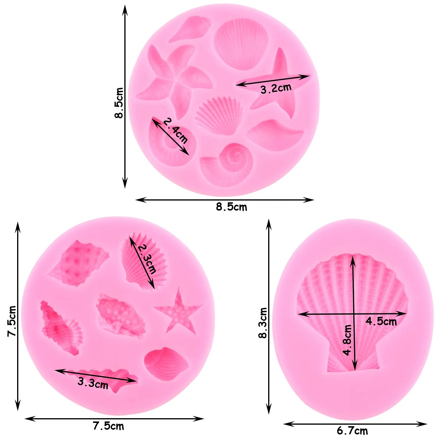 Marine Theme Cake Fondant Silicone Mold Seashell Conch Starfish Coral Baking Molds DIY Cake Decoration Chocolate Candy Mould