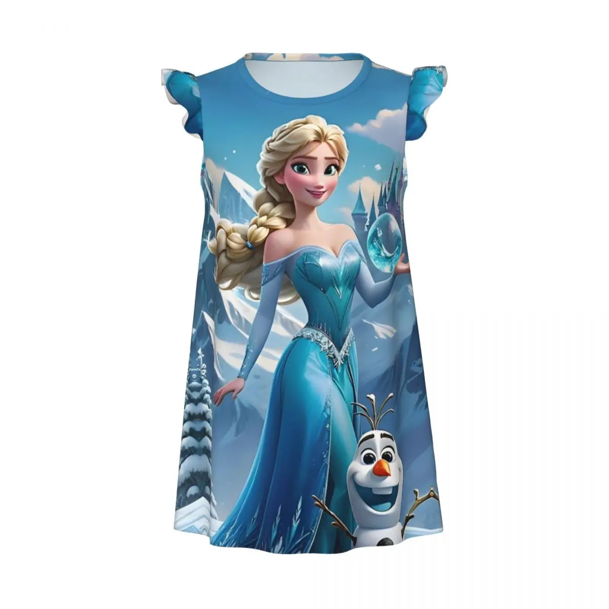 Girl's Frozen Elsa Princess Nightgowns Gifts Night Dress Sleepwear Pajamas Nightie for Little Girls