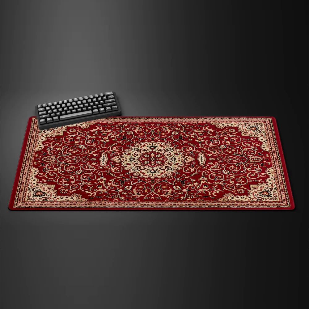 New Red Persian Mouse Pad Large Computer Office Game Table Mats HD XXL Rubber Anti-slip Gaming Keyboard Mousepads Long Desk Pads