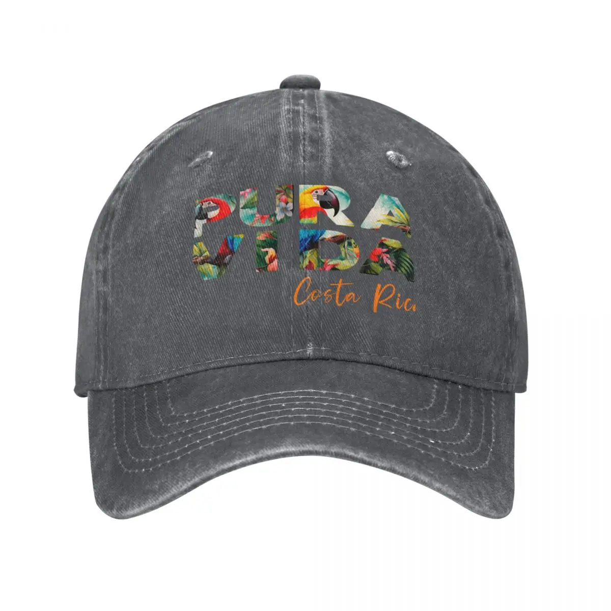 Pura Vida Costa Rica Saying Baseball Cap Luxury Brand Cosplay Ladies Men's