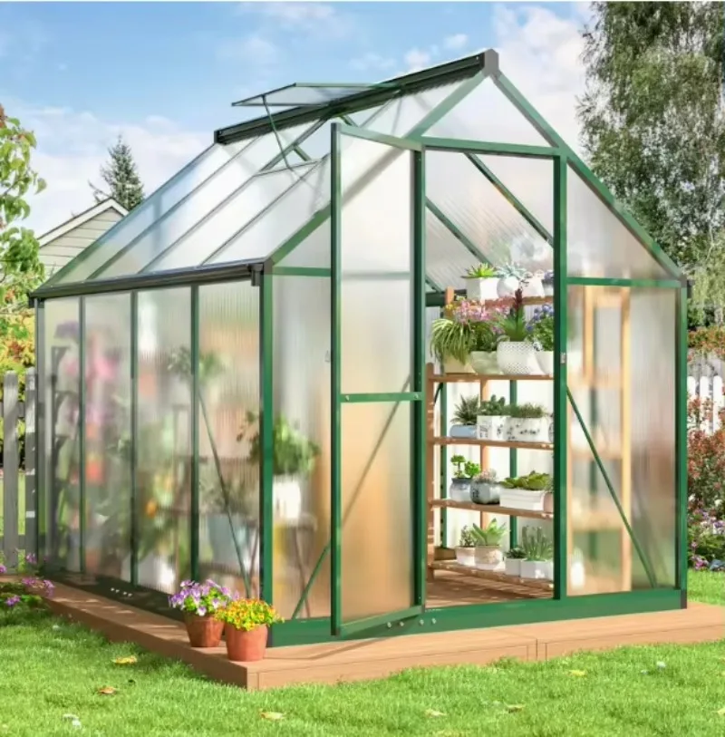 โรงเรือนเพาะปลูกพืชผลทางการเกษตรอลูมิเนียมเสริมแรงโพลีคาร์บอเนตอย่างดี ผลิตในประเทศจีน