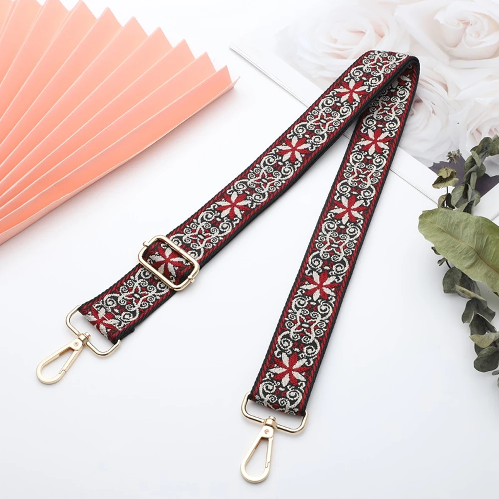 Shoulder Strap Bag Adjustable Replacement Nylon Widening Crossbody Colourful Pattern Thickening Ethnic Style Handbag Strap Belt