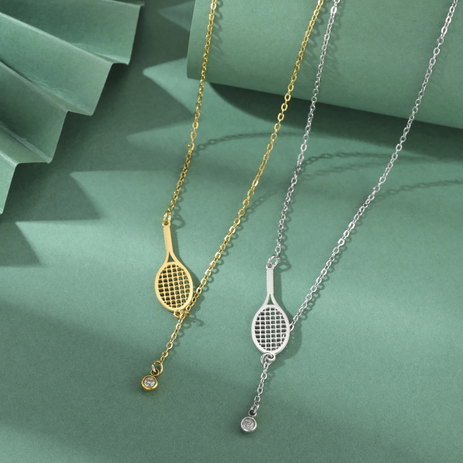 Kkjoy Mode Edelstahl Gold Farbe Kampagnen Zirkonia Tennis Anhänger Halskette für Frauen Schmuck Accessoires Geschenk Großhandel – Detail 5
