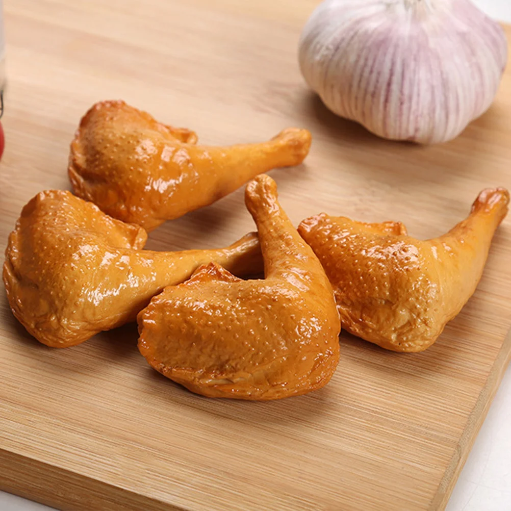 

4 Pcs Simulated Duck Legs Pantry Photo Props Toy Pvc Simulation Fake Food Artificial Model Realistic Plastic Roasted Lifelike