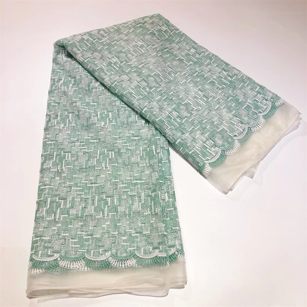 Neuer Stil Mesh-Stickerei Afrikanischer Spitzenstoff 2026 Hochwertige Spitze Wasserlösliche Modische Weiche Spitze 5 Yards – Detail 7
