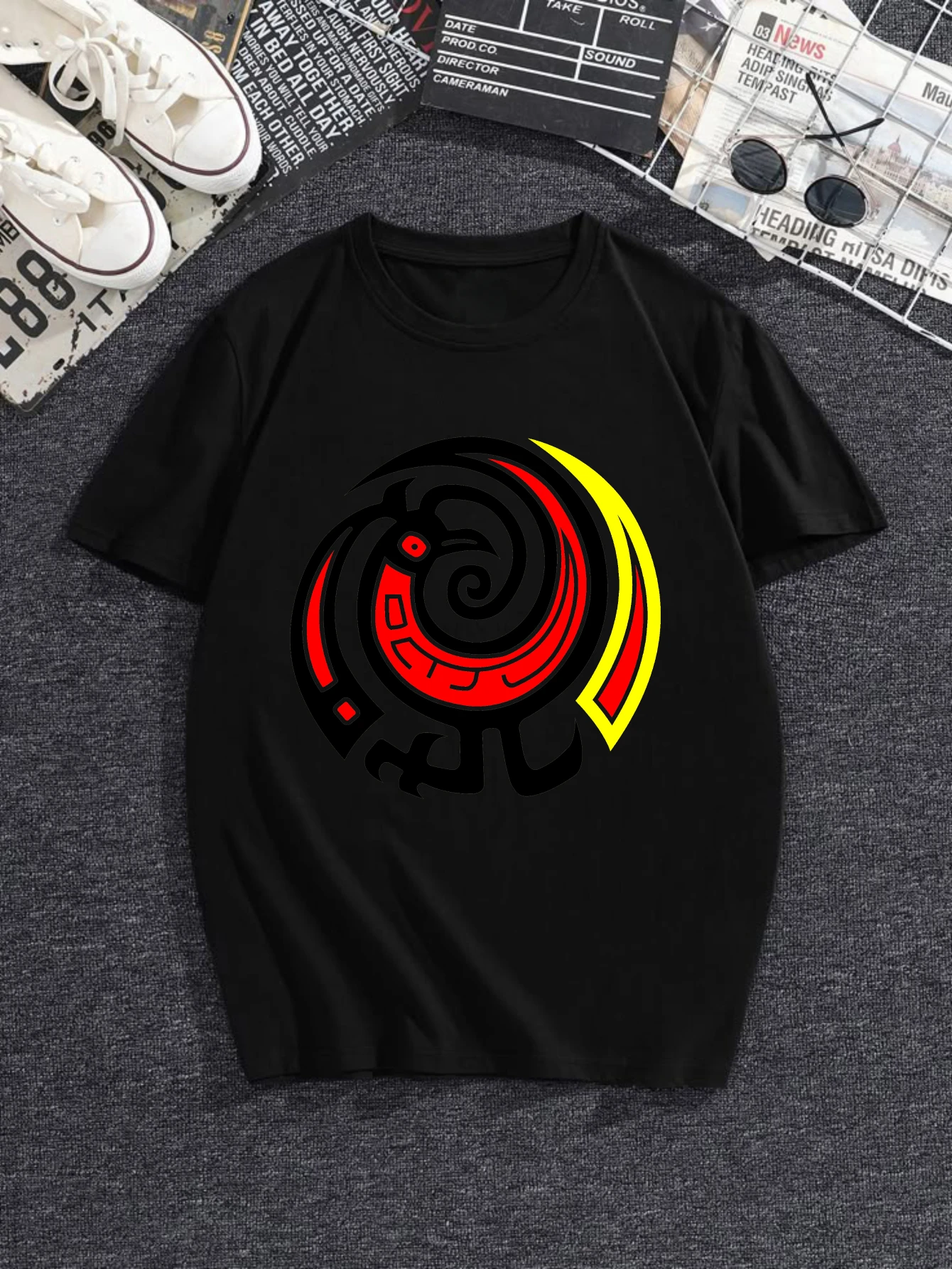 

Women's T-shirts Chinese style Graphic graphic t shirts Hip-Hop Casual 100% cotton Abstract Swirl With Colors printed tee sty