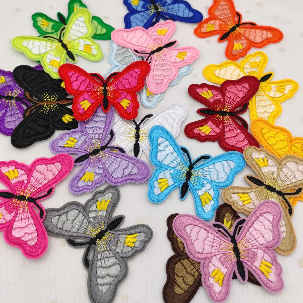 Colored Butterfly Patch For Clothing Kids Parches Embroidery DIY Iron Sticker Sew On Patches Repair Hole Decorate