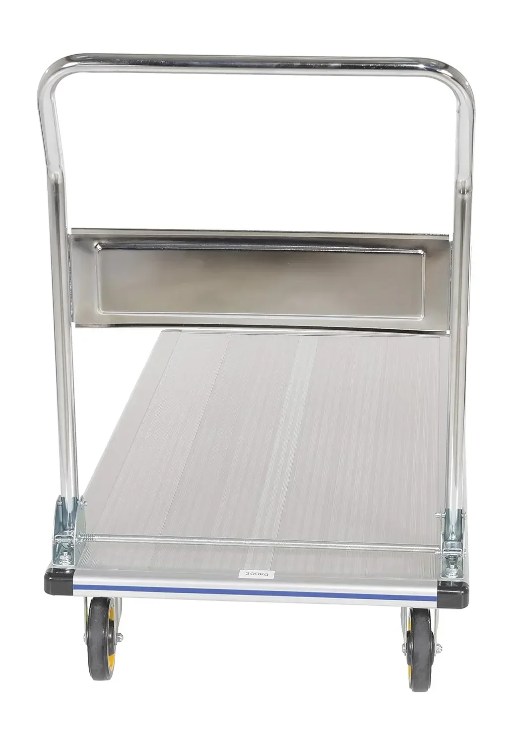 Alumínio Folding Platform Truck com Single Handle e 5 "Non-Marking poliuretano rodízios, AFT-48-NM, 600 lbs Capacidade