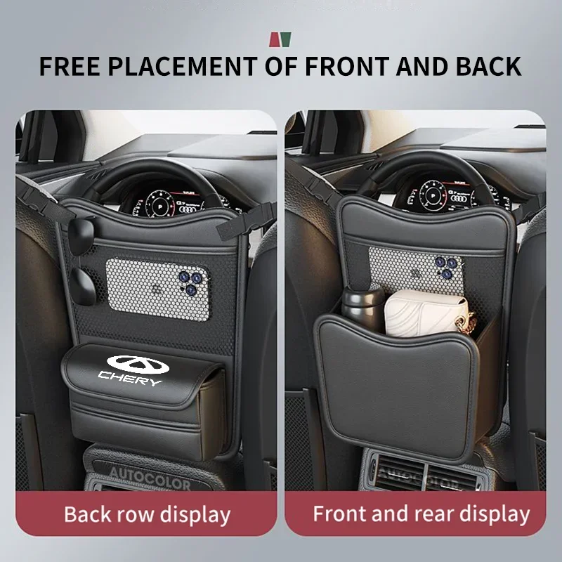 Leather Car Armrest Box Storage For  Chery Tiggo 2 3 4 5 6 7 3X 5X Pro T11 Auto Seat Middle Storage Bag Hanging Organizer Holder