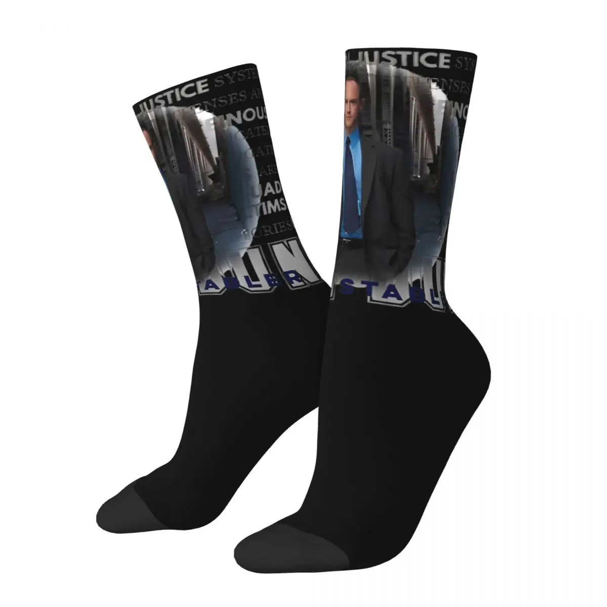 Vintage Elliot Stabler 90s Theme Design Crew Socks Merchandise for Unisex Compression Printed Socks