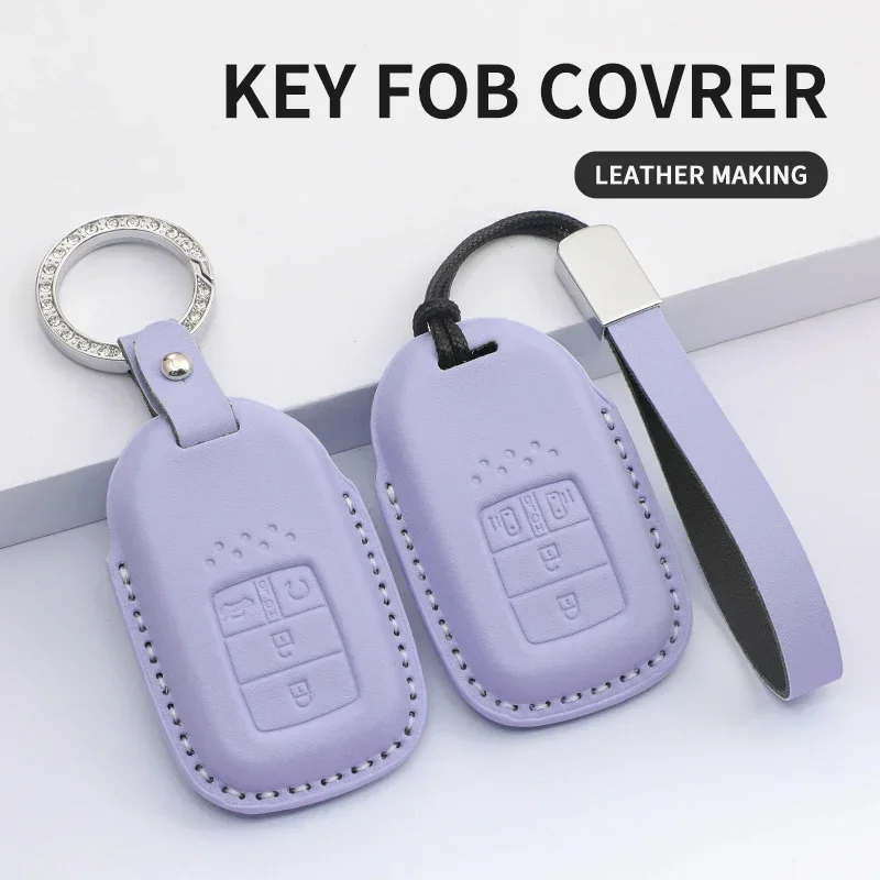 

For Honda Civic City Accord CRV CR-V XR-V Odyssey Vezel Jade Crider Fit Accessories PU Leather Car Remote Key Cover Case Shell