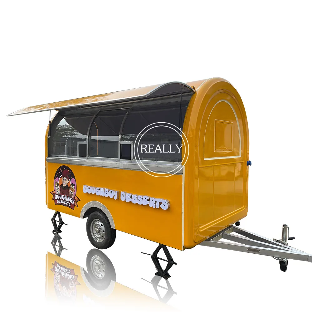 Food Truck Mobile Kitchen Ice Cream Coffee Cart Snack Food Vending Cart for Sale