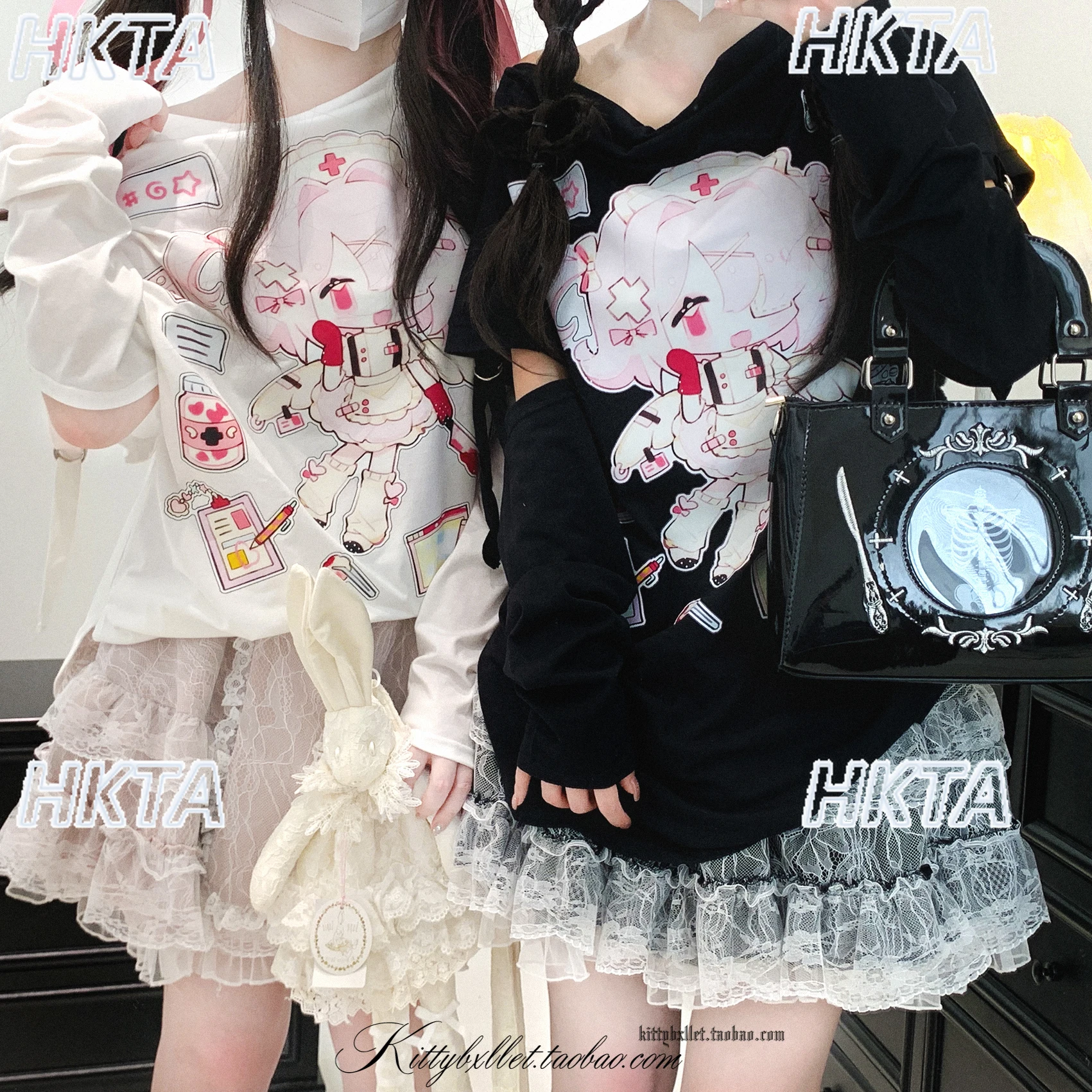 

Original Pink Cute One-shoulder Long Sleeve Graphic T-shirts for Women Summer Autumn New Loose Casual Harajuku Tshirts Top Y2k