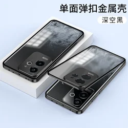 For Realme GT6 China Version Case Aluminum Metal Frame Front and Back Cover For Realme GT 6 CN Magnetic Shockproof Bumper Funda