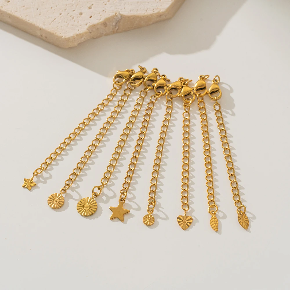 

10pcs Stainless Steel Extended Chains With Lobster Clasps Connectors Charms For DIY Bracelets Necklaces Jewelry Making Supplies