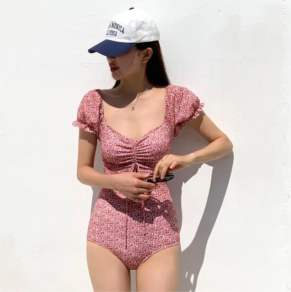 Roupa de banho feminina 2024 biquíni feminino cor sólida maiô sem costas sexy de uma peça primavera quente banho M-XL