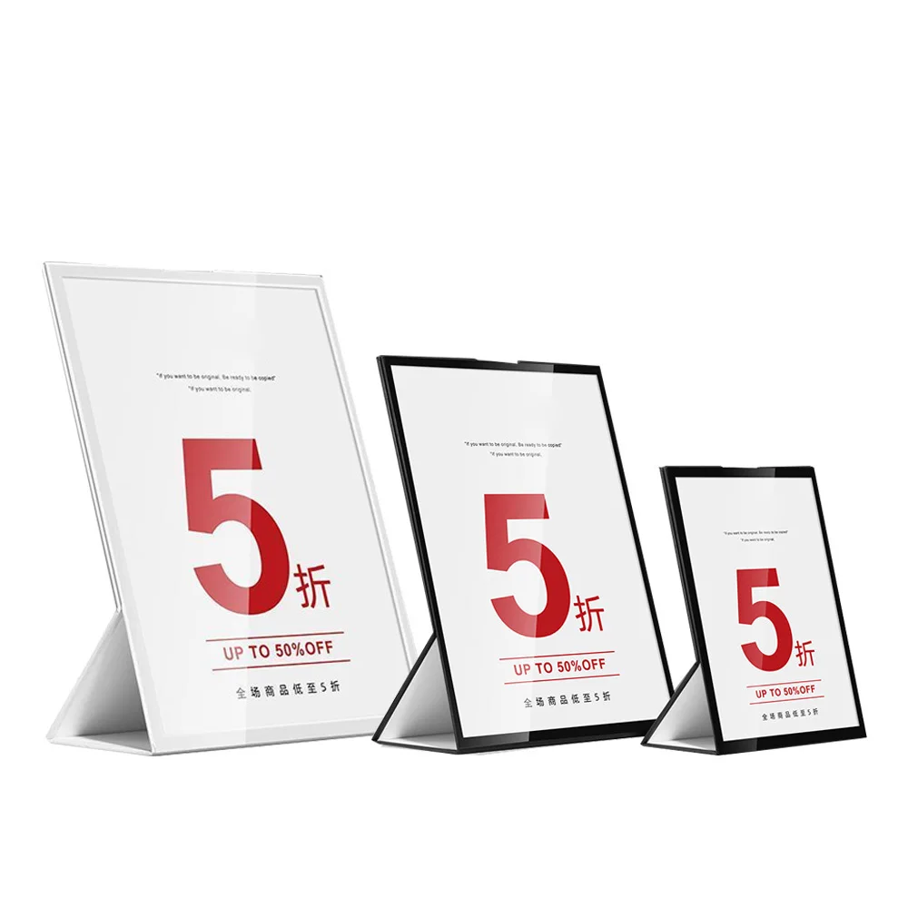 A6 Payment QR Code, Price Display Table Sign, Process Tips Sign Display Stand Frame For Shelf