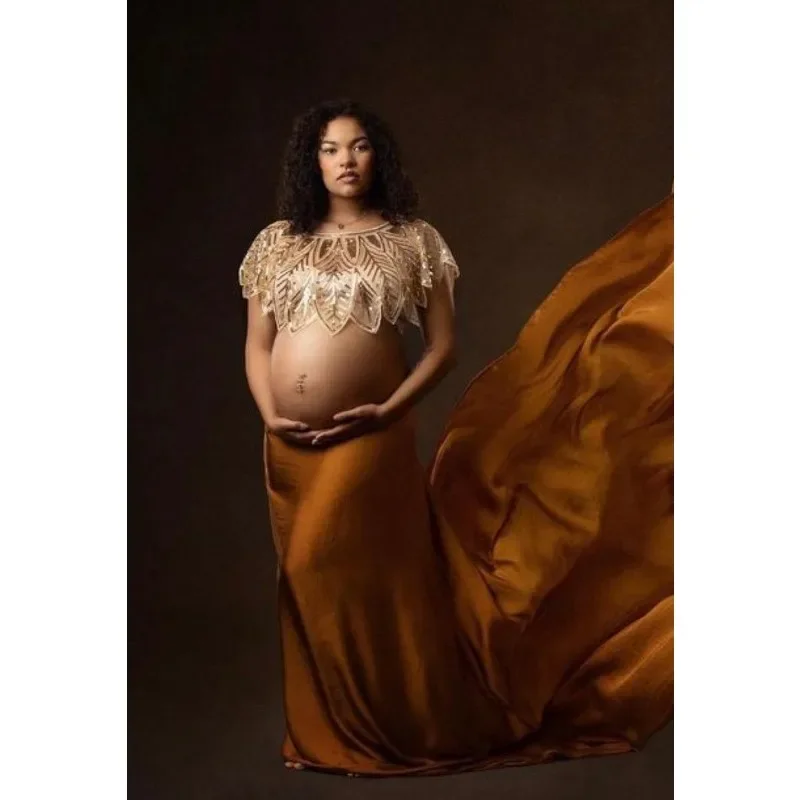 Maternity/Boudoir Body Cape Sequin Dresses Photoshoot  Baby Shower فساتين حوامل платье для беременных платье