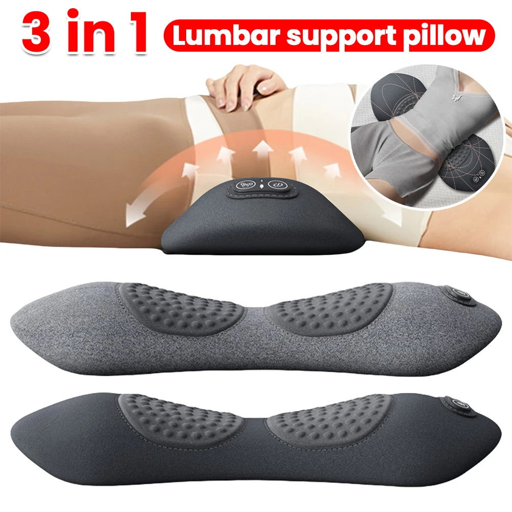 

3 in 1 Back Support Pillow with Adjustable Height Waist Wedge Bolster with Heat Memory Foam Back Pillow for Lower Back