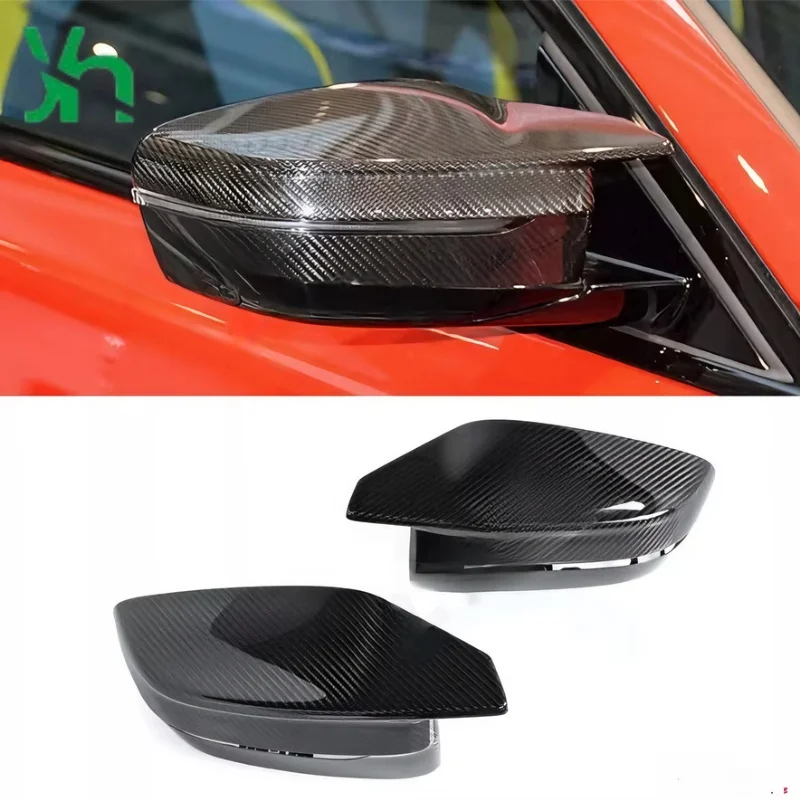 مناسبة لسيارات BMW M3 G80 غطاء مرآة جانبية ملحقات خارجية غطاء مرآة الرؤية الخلفية على شكل حرف M من ألياف الكربون الجافة #3