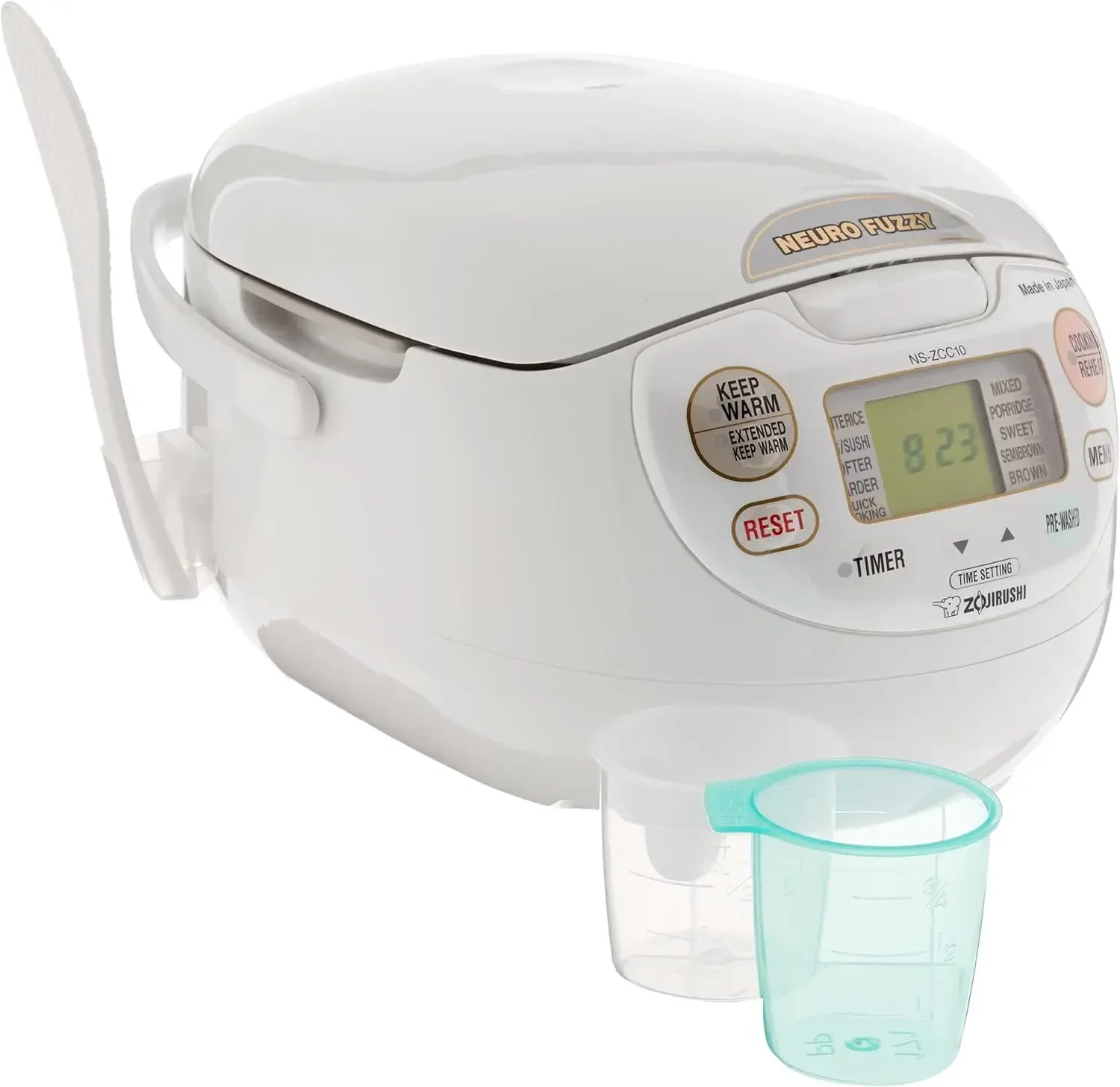 Zojirushi NS-ZCC10 5-1/2-Cup Neuro Fuzzy Rice Cooker and Warmer, Premium White